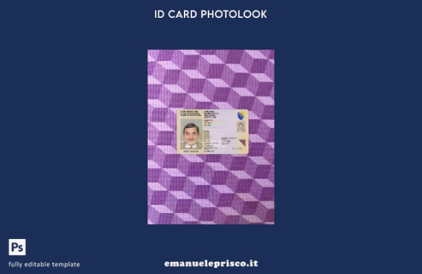 modello FRONTALE photolook ID Bosnia ed Erzegovina stile verificato